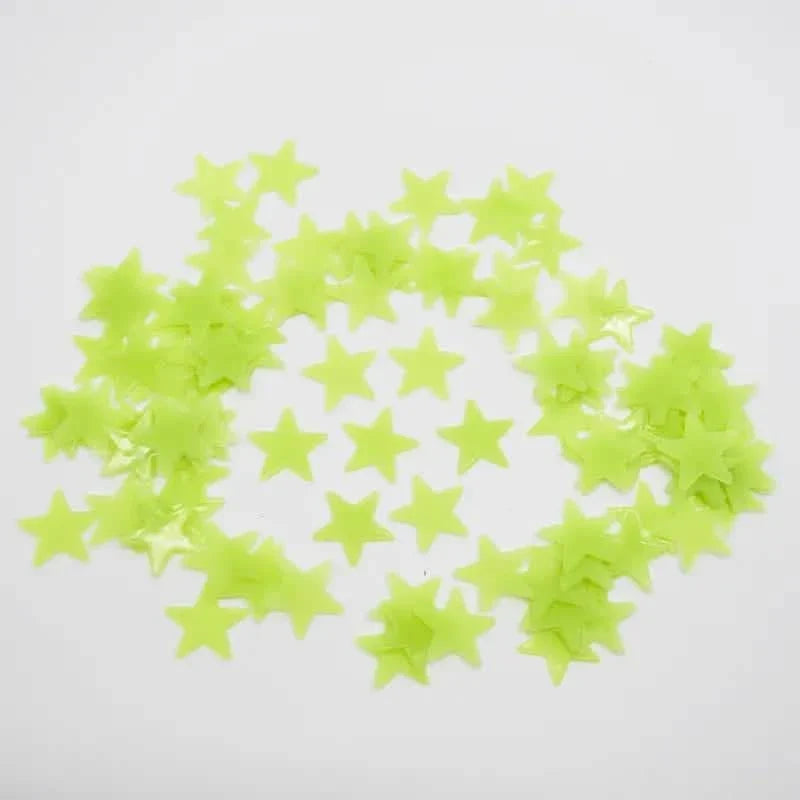 100-Pieces: Luminous Glow in the Dark Star Wall Stickers