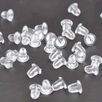 100-Pieces: Transparent Plastic Ear Clog Ear Stud Earring Pin Backs Ear Plug