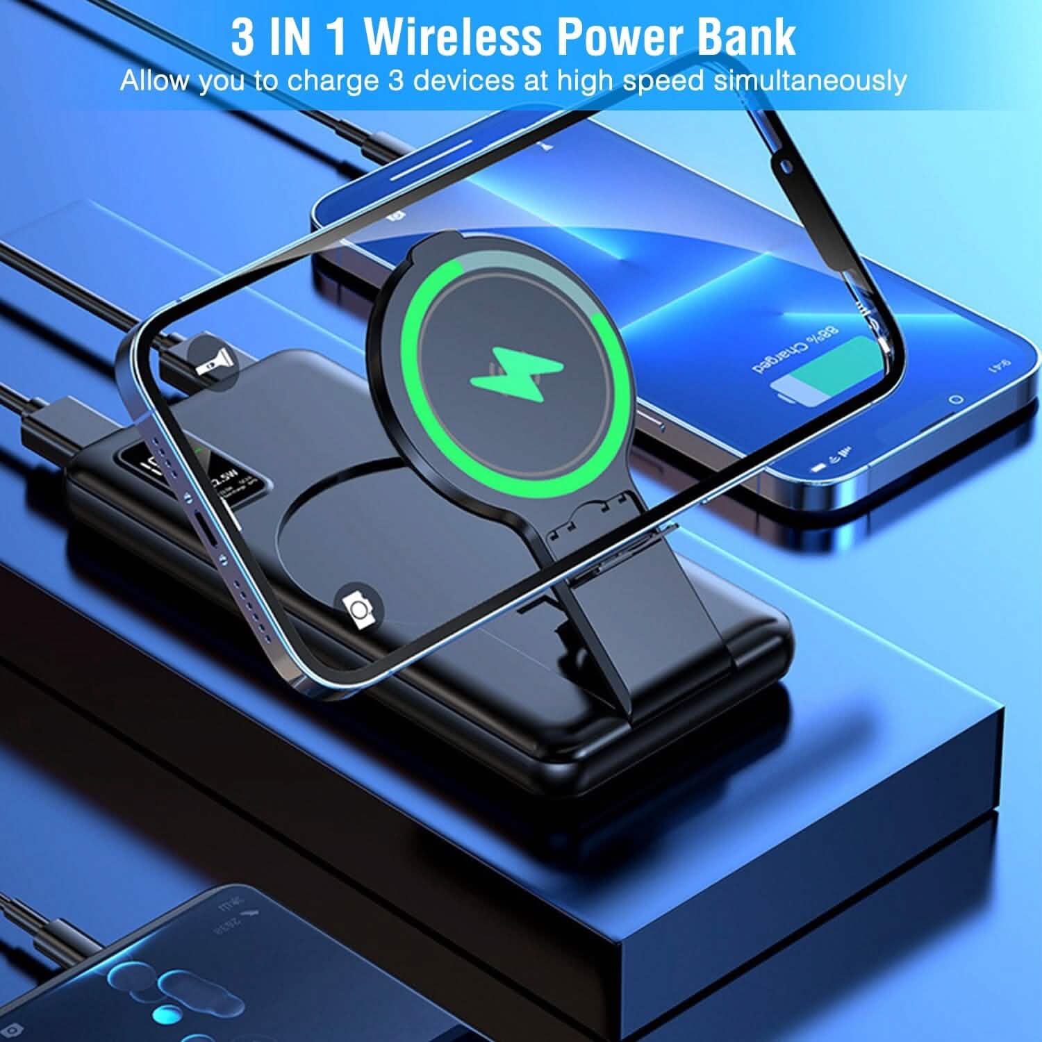 1000 mAh Wireless Foldable Power Bank