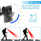 100000LM LED 7 Lighting  Modes Rechargeable Headlights