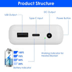 10000mAh Portable Charger Battery Pack for Heated Blanket Vest Jacket
