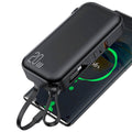 10000mAh Portable Charger with US Plug 3 Inbuilt Cables
