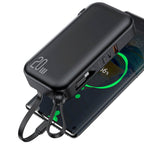 10000mAh Portable Charger with US Plug 3 Inbuilt Cables