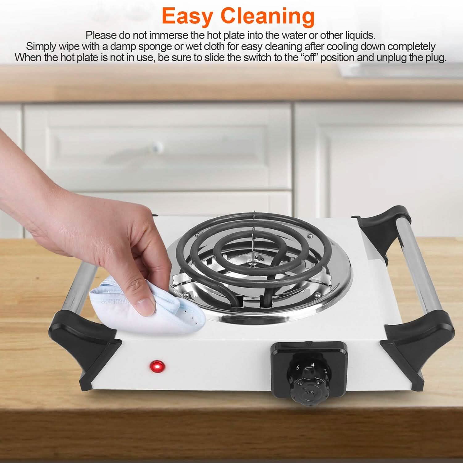1000W Electric Burner Portable Coil Heating Hot Plate Stove Countertop