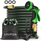 Heavy-Duty Expandable Garden Hose - Leakproof Design with Spray Nozzle