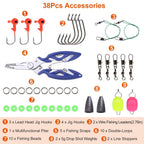 101-Pieces: Fishing Lure Kit Soft Plastic Fishing Baits Set with Soft Worms Crankbaits Box