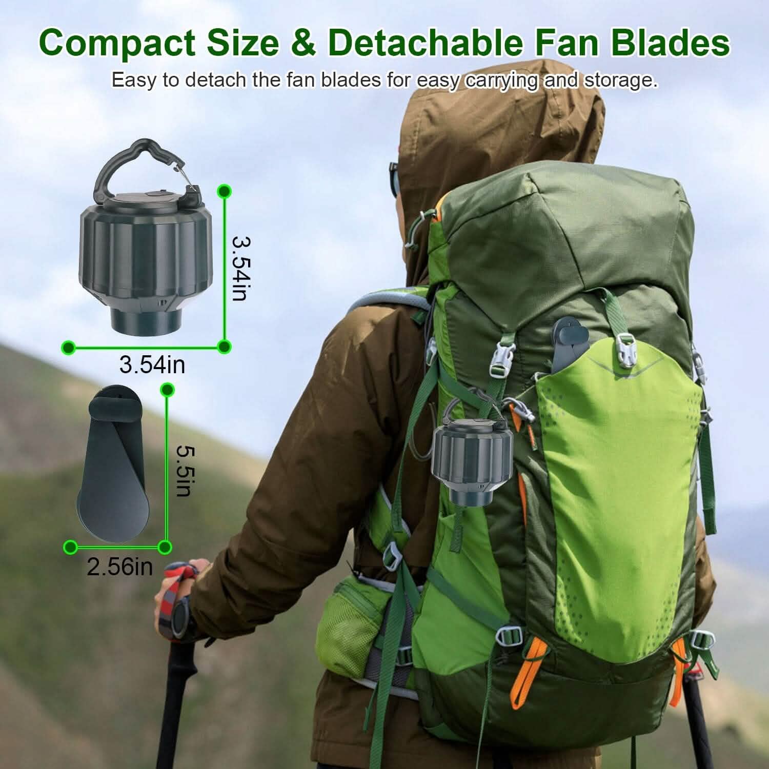 10400mAh USB Battery Powered Hanging Tent Lantern Fan Power Bank