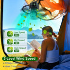 10400mAh USB Battery Powered Hanging Tent Lantern Fan Power Bank