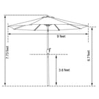 106.3-Inch Outdoor Patio Umbrella