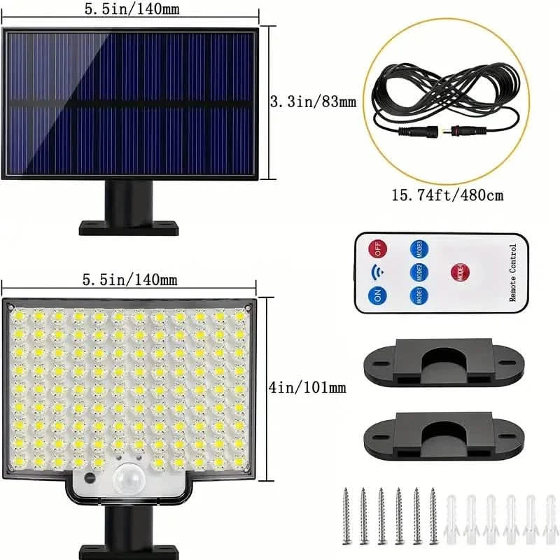 106LED Super Bright Motion Sensor Solar Power LED Garden Wall Light