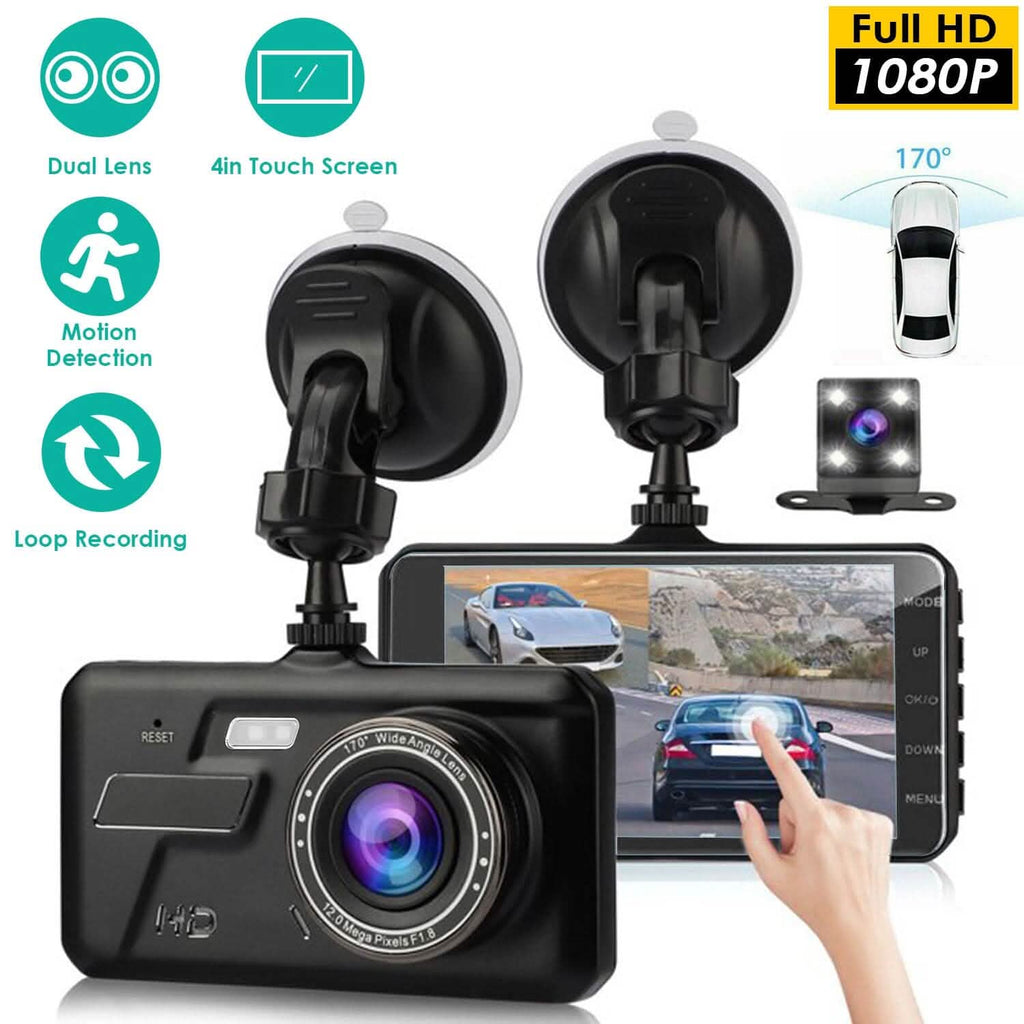 1080P 4-Inch Touch Screen Dual Dash Cam