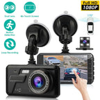 1080P 4-Inch Touch Screen Dual Dash Cam