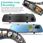 1080P Car DVR 4.3inches Dash Cam with 140° Angle Loop Recording