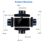 1080P Dual Dash Cam 3" Screen with Front and Rear Camera G-Sensor Motion Night Vision Loop Recording