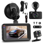 1080P Dual Dash Cam 3" Screen with Front and Rear Camera G-Sensor Motion Night Vision Loop Recording