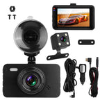 1080P Dual Dash Cam 3" Screen with Front and Rear Camera G-Sensor Motion Night Vision Loop Recording