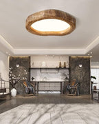 Le Halo Bois Ceiling Light | Rustic Wood-Inspired LED Lamp