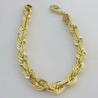 10K Solid Yellow Gold 8" 6MM Rope Bracelet
