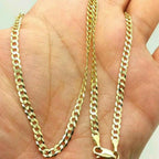 10K Solid Yellow Gold Cuban Chain 2.6mm Necklace