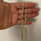 10k Yellow Gold 5MM Curb Chain Cuban Link Necklace 16"-30" Made In Italy