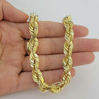 10k Yellow Gold Mens 6mm Diamond Cut Rope Genuine Italian Chain Link Bracelet 8"