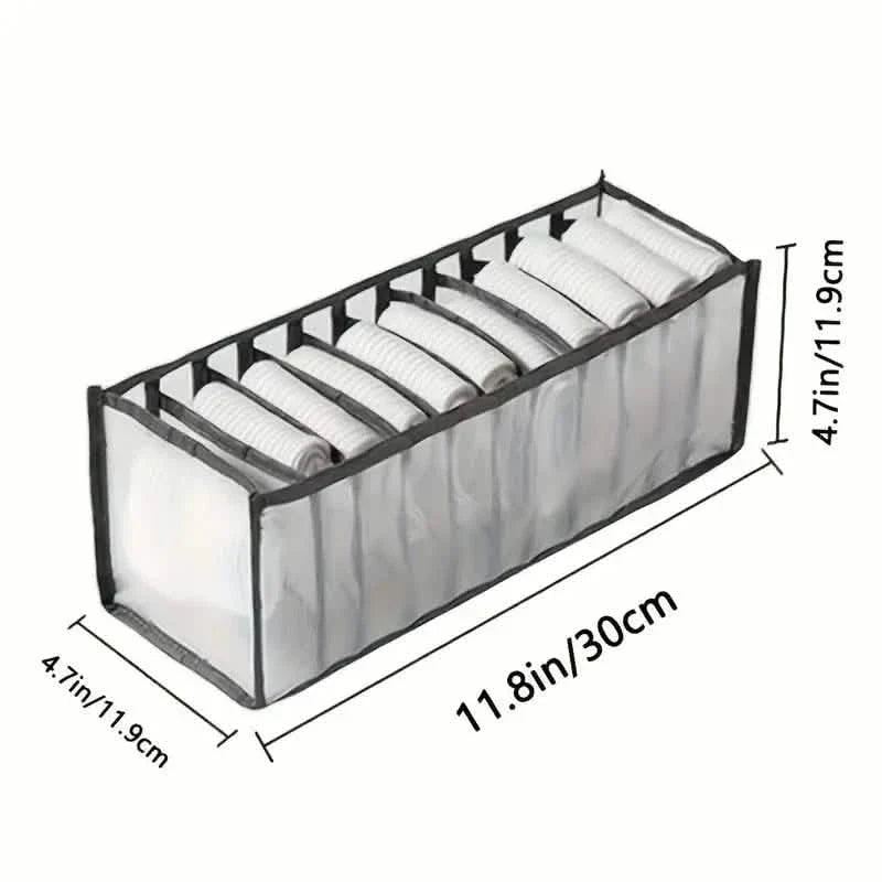 11 Grid Sock Underwear Storage Box Mesh Closet Organizer