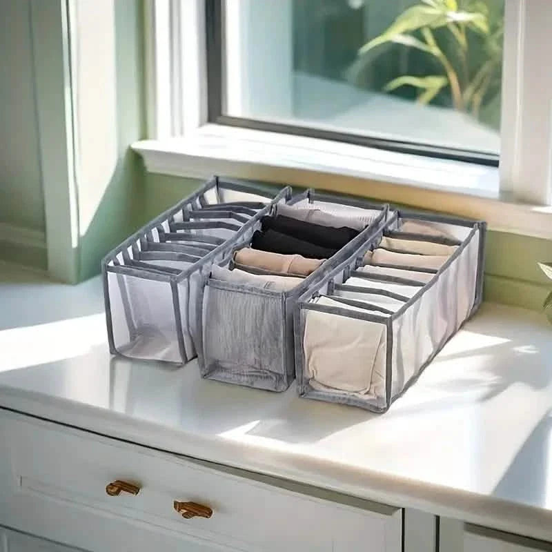 11 Grid Sock Underwear Storage Box Mesh Closet Organizer