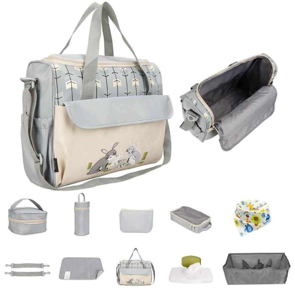 11-Piece Set: Multifunctional Diaper Handbags with Food Bag