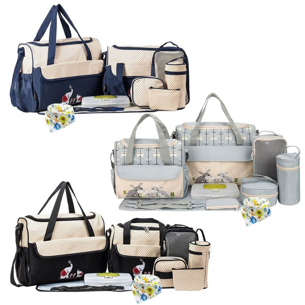 11-Piece Set: Multifunctional Diaper Handbags with Food Bag