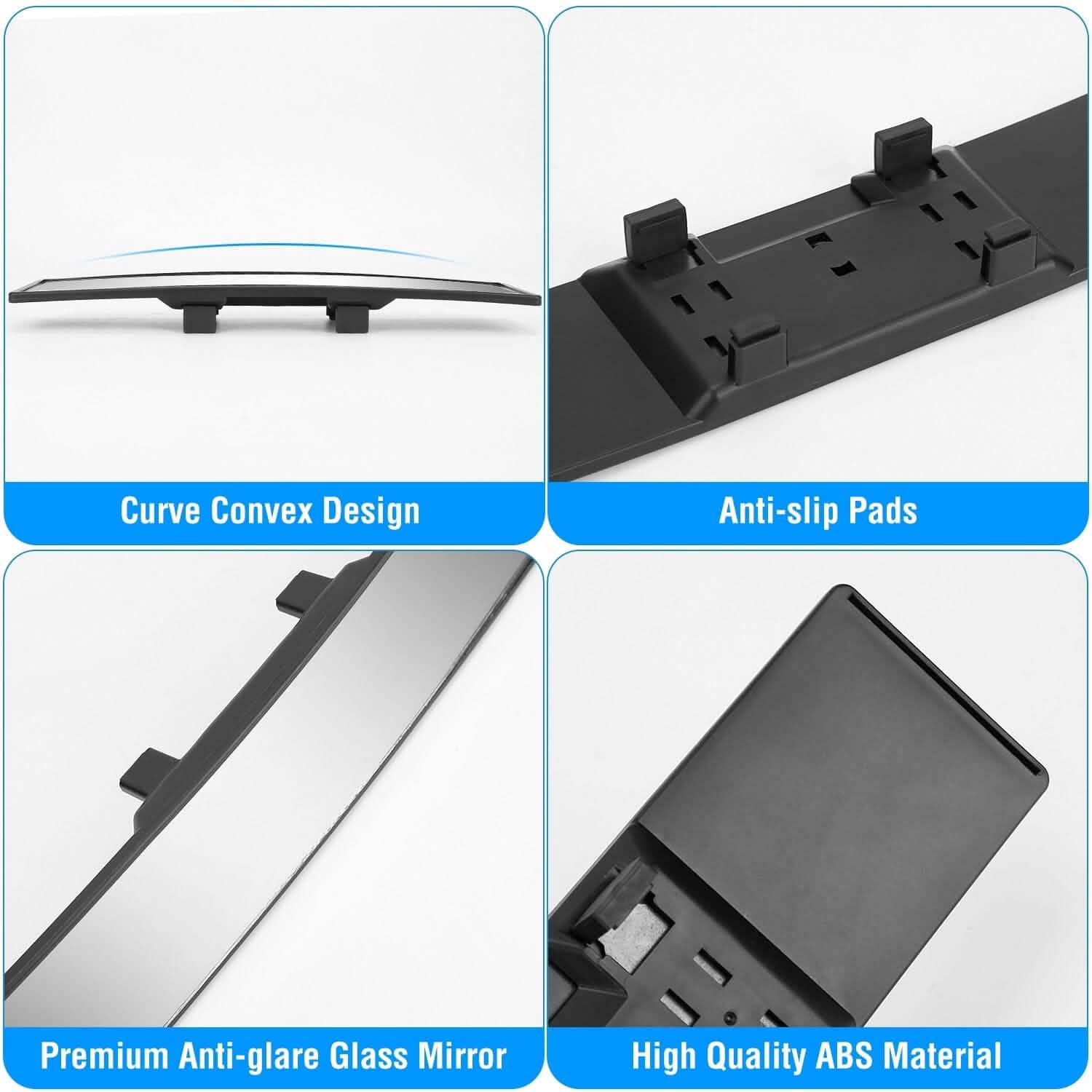11.4-Inch Interior Clip-On Curve Car Rearview Mirror
