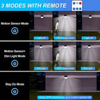 118 LED Solar Motion Sensor Flood Lights with Remote Control