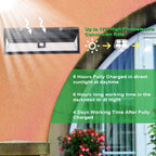 118 LEDs Solar Wall Light Outdoor Motion Sensor Lamp