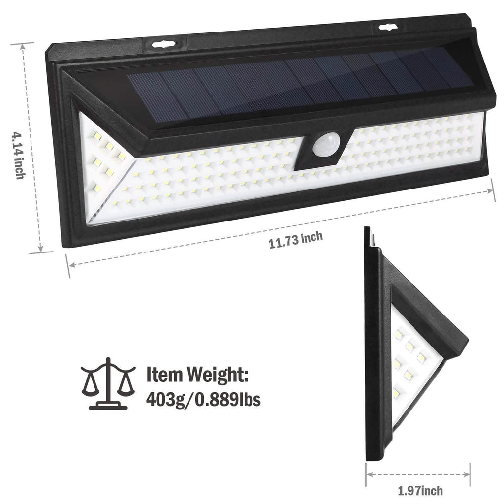 118 LEDs Solar Wall Light Outdoor Motion Sensor Lamp