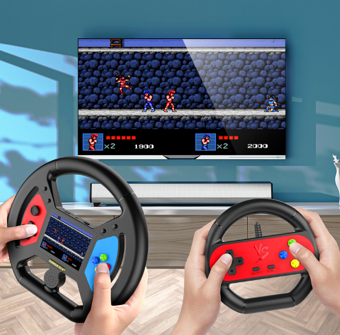 3.5-inch handheld game console with steering wheel design 999 Games Included