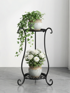 Two-Tier Metal Plant Stand – Double Layer Iron Flower Rack for Indoor & Outdoor Plants