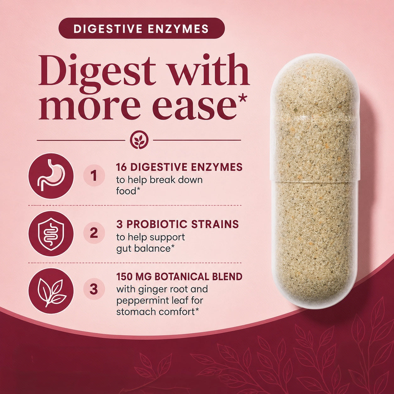 Digestive Enzyme Complex with Prebiotics & Probiotics – Daily Mealtime Comfort Support