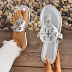 Women's Fashionable Plain Color Slide Sandals, Casual Comfortable Flat Sandals,Boho Casual Sandals