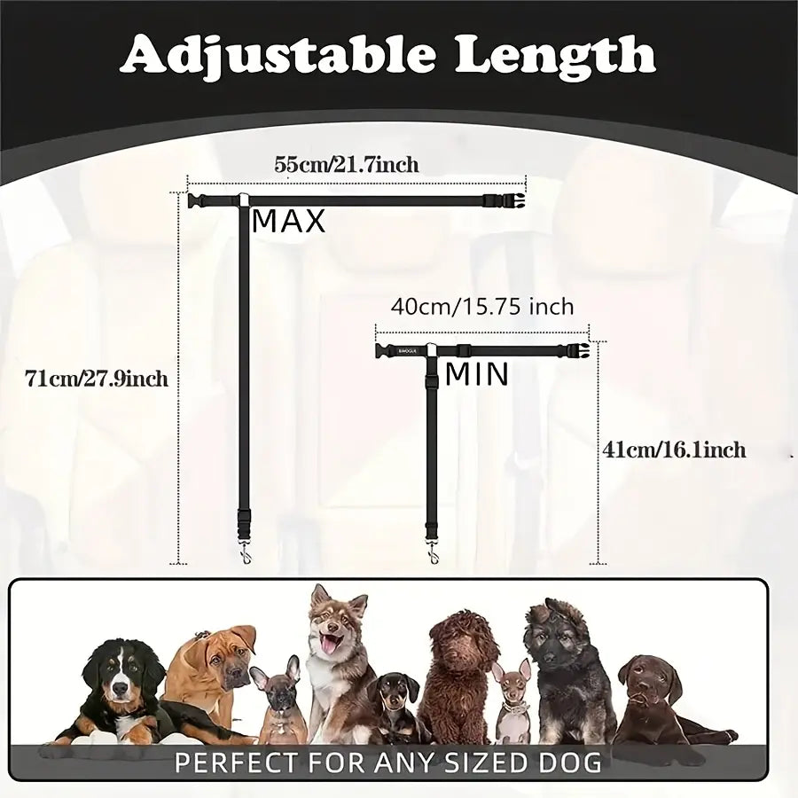 Dog Safety Leash for Vehicles, Pet Car Seatbelt Leash, Dog Vehicle Safety Belt Clip, Gift for Dogs,Universal Harness Straps