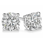 1/2 Ct TW Real Natural Round-Cut Diamond Solitaire 14K Gold Stud Earrings