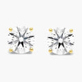 1/2 Ct TW Real Natural Round-Cut Diamond Solitaire 14K Gold Stud Earrings
