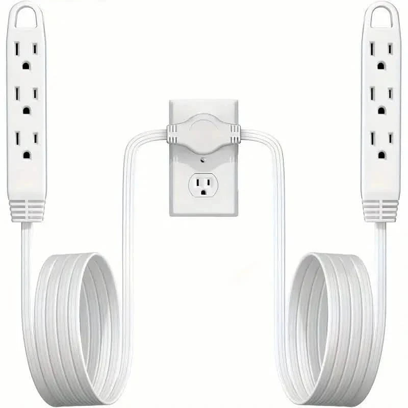 12-Foot Long Extension Cord Power Strip with 6 Feet on Each Side 13A 125V 1625W
