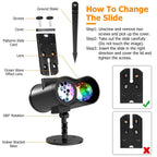 12 Patterns LED Projector Lights IP65 Waterproof Ocean Wave Projector Lamp with Remote Control Timer