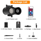 12 Patterns LED Projector Lights IP65 Waterproof Ocean Wave Projector Lamp with Remote Control Timer