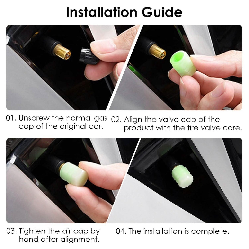 12-Piece: Luminous Car Tire Valve Stem Covers