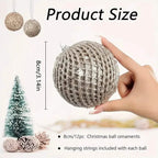 12-Piece Set:  Large Sparkling Glittering Sequins Foam Ball Ornaments
