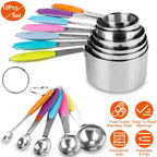 12-Piece: Stainless Steel Measuring Cups Spoons Set