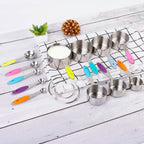 12-Piece: Stainless Steel Measuring Cups Spoons Set