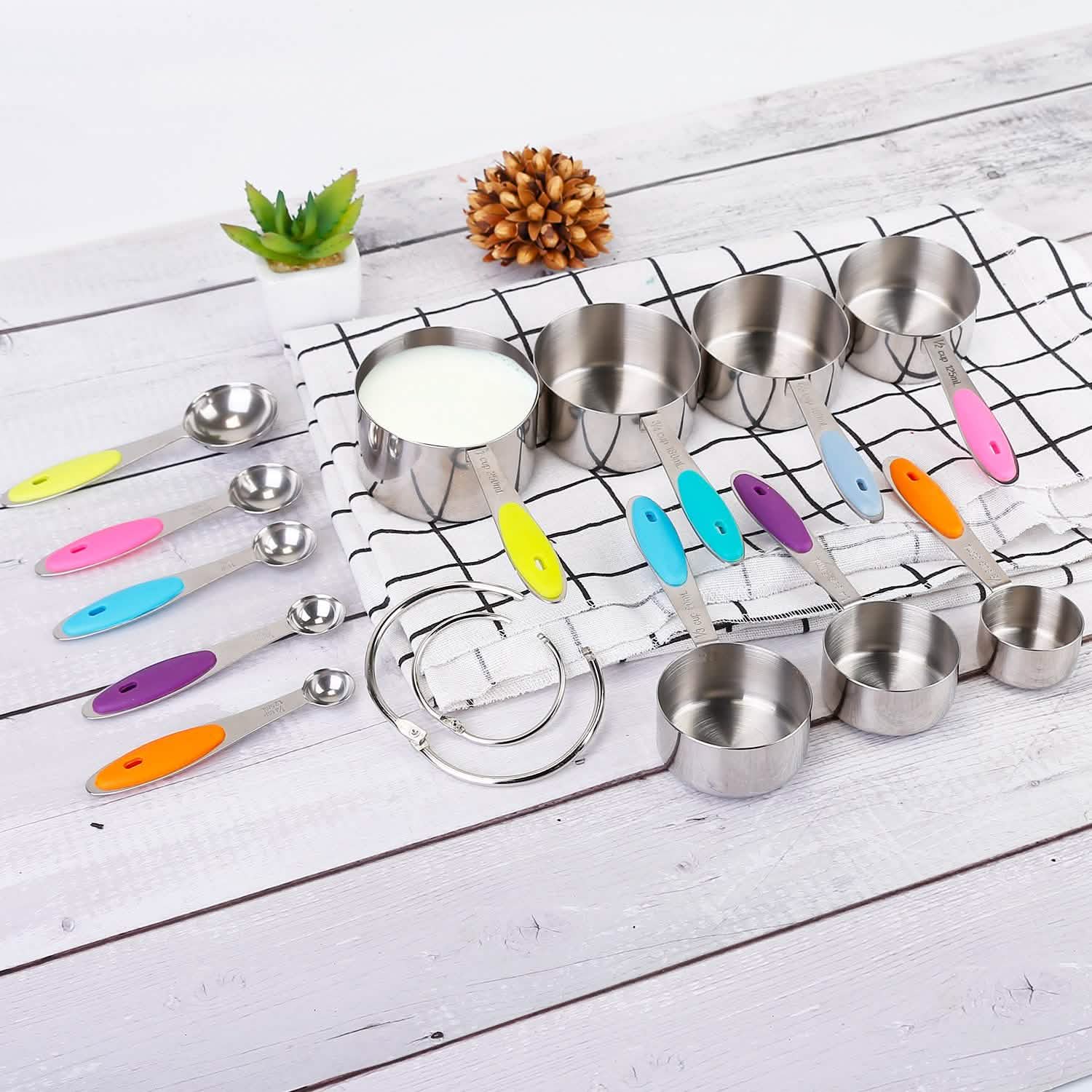 12-Piece: Stainless Steel Measuring Cups Spoons Set