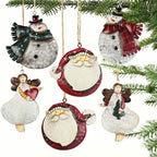 12-Pieces: Christmas Tree Colorful Resin Elk Pendant Decoration