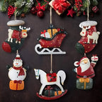 12-Pieces: Christmas Tree Colorful Resin Elk Pendant Decoration